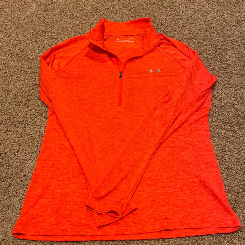Under Armour - neon orange- women’s -1/4 zip